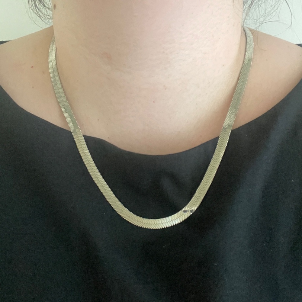 Melinda Maria Silver Herringbone Necklace